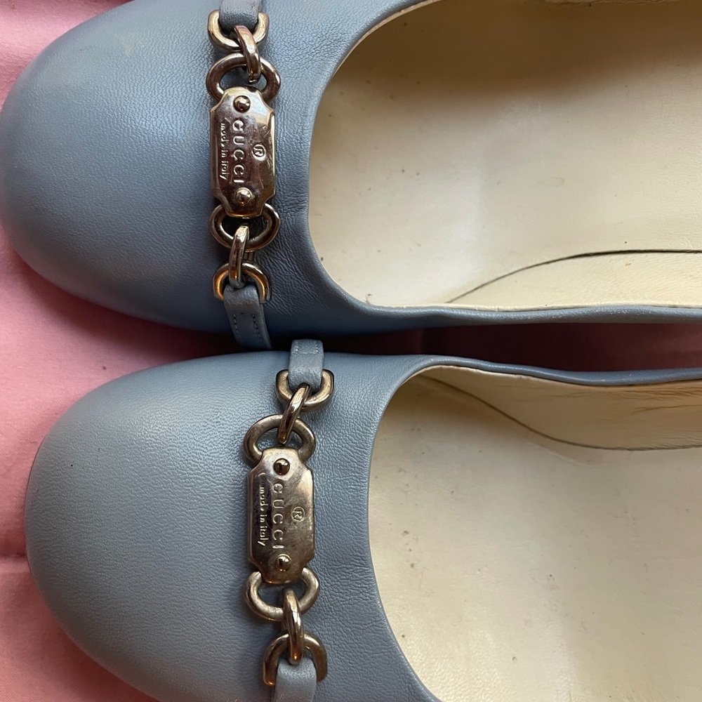 Light blue Genuine Leather Genuine Gucci heels like new hardly worn! - Picture 2 of 11